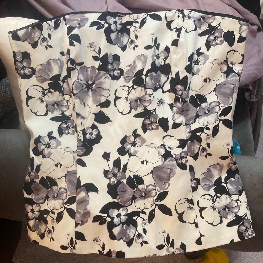 Strapless Floral Top